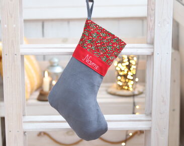 Christmas stocking with name, linen personalized christmas decor 