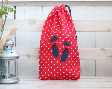 Red Dots shoe bag organizer, Cute gift for her, Eco Travel Shoe Bag