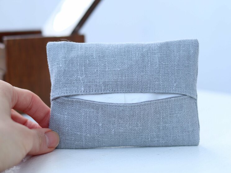 Elegant Gray Personalized Pocket Tissue Holder Birthday Idea Or Wedding Gifts