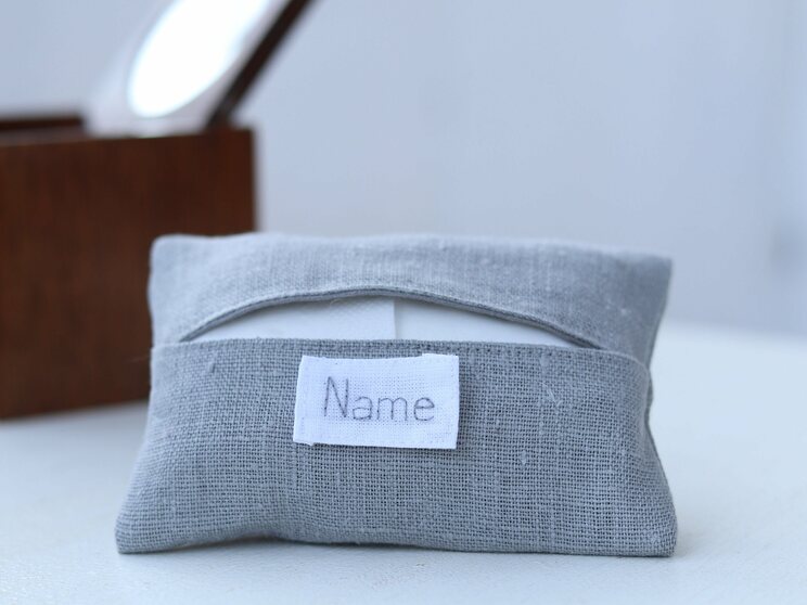 Elegant Gray Personalized Pocket Tissue Holder Birthday Idea Or Wedding Gifts