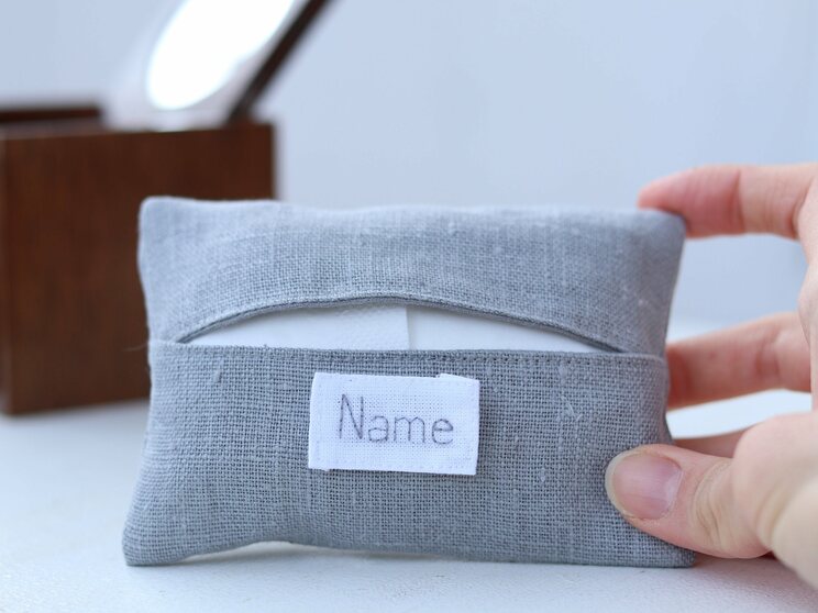 Elegant Gray Personalized Pocket Tissue Holder Birthday Idea Or Wedding Gifts