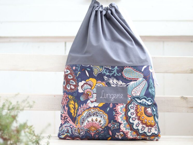 Sac Lingerie De Voyage Personnalisé Fleurs Orientales Avec étiquette