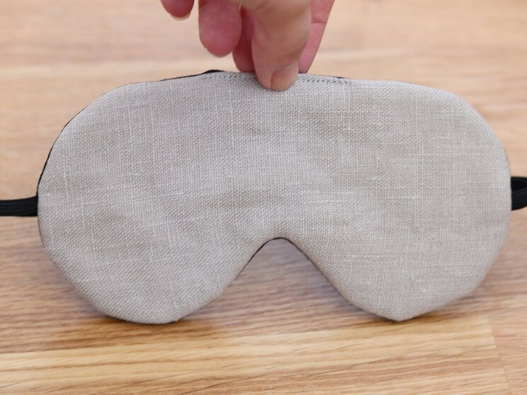 Beige Linen Eye Cover, Adjustable Sleeping Mask Travel Gift