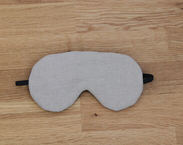 Béžová ľanová nastaviteľná maska na oči na spanie skvelý darček na cesty