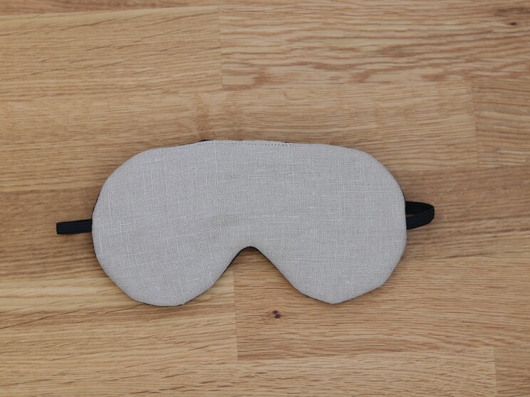 Beige Linen Eye Cover, Adjustable Sleeping Mask Travel Gift