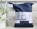Navy Blue Travel Laundry Bag With Name Travel Accessories Gift Marine Drawstring Bag 