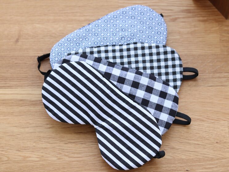 Black And White Stripes Adjustable Sleeping Eye Mask, Soft Eye Cover For Travel