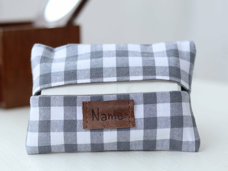 Graue Elegante Monogrammierte Reise Tissue Pocket Case 50. Geburtstag Idee Geschenke Für Papa