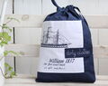 Personalized Navy Blue Lingerie Bag Marine Travel Laundry Bag With Name