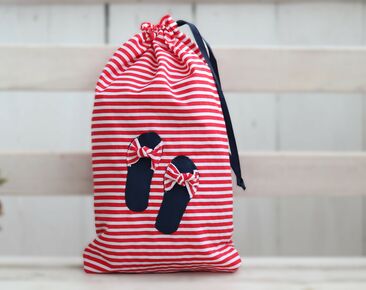 Red Stripes shoe bag Travel suitacase organizer, Cute Travel Shoe Bag, original gift for her