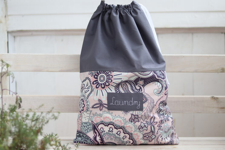 Travel Lingerie Bag With Name Made Of Paisley Pattern Cotton Cute Dirty Clothes Bag
