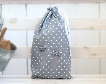 Gray Dots shoe bag organizer, Cute Travel Shoe Bag, original gift for her